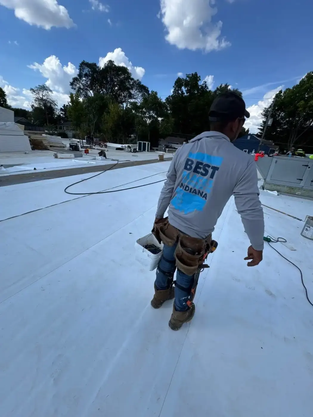 Commercial roofing by Michigan City Commercial Roofing near Kokomo, IN